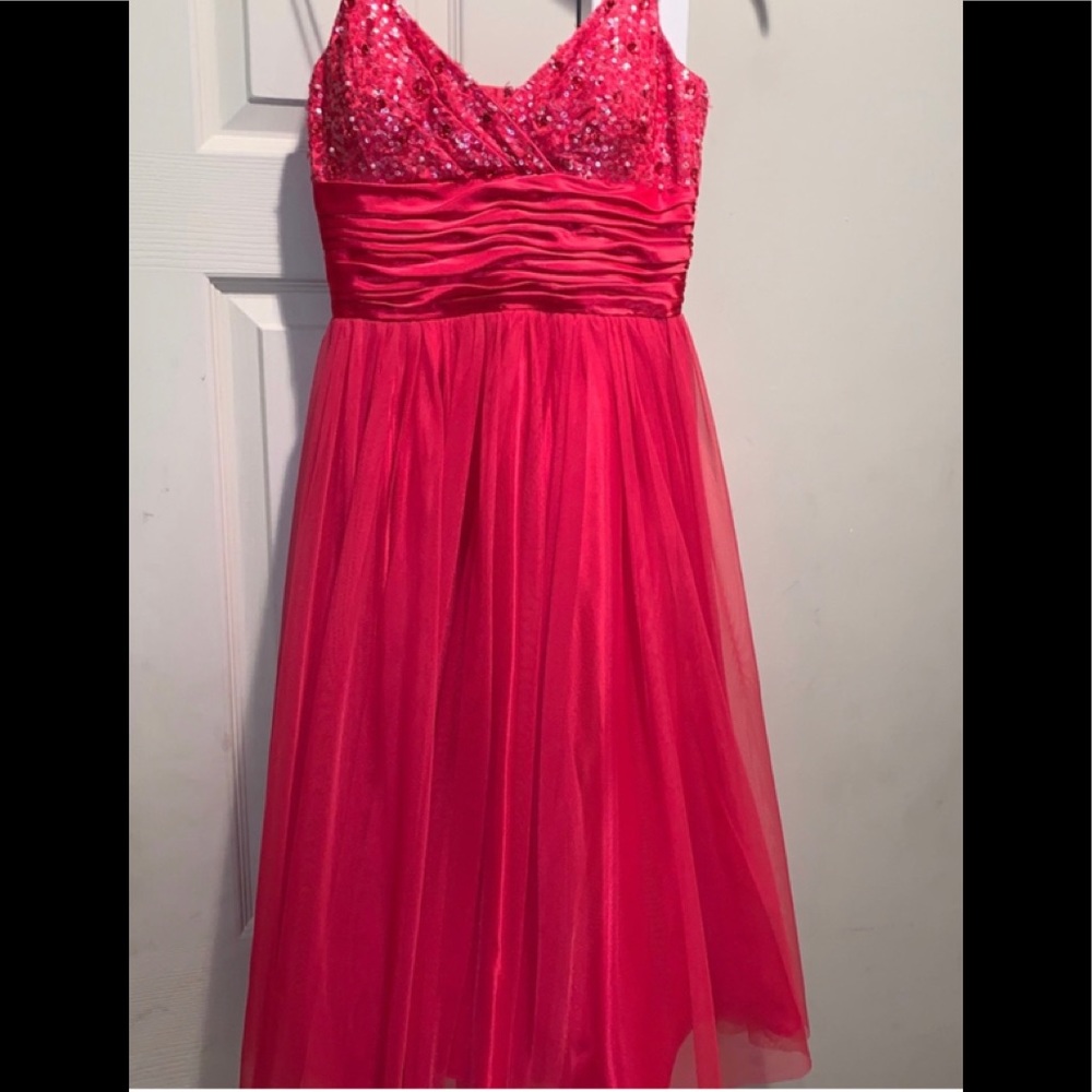 City Triangles Evening Dress, Hot Pink, Size 3/4